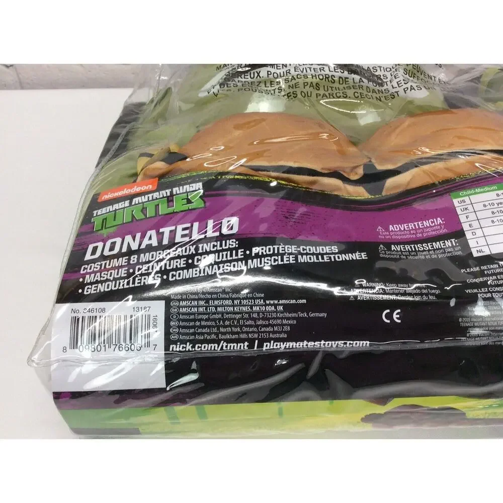 Teenage Mutant Ninja Turtles Donatello Boys 8-Piece Costume Sz M(8-10) Halloween